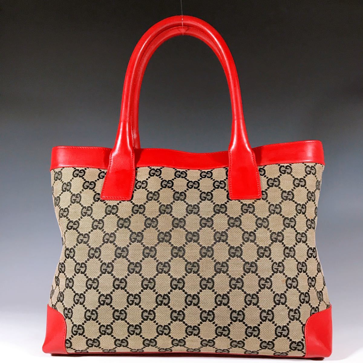 GUCCI グッチ GG ハンドバッグ ベージュ 赤-