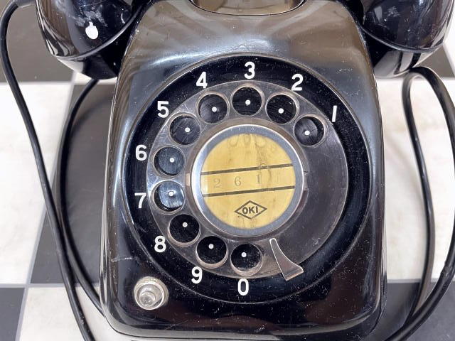 [ Showa Retro ] Oki Electric industry corporation telephone speaker black telephone Junk DU604NS antique old tool photographing 