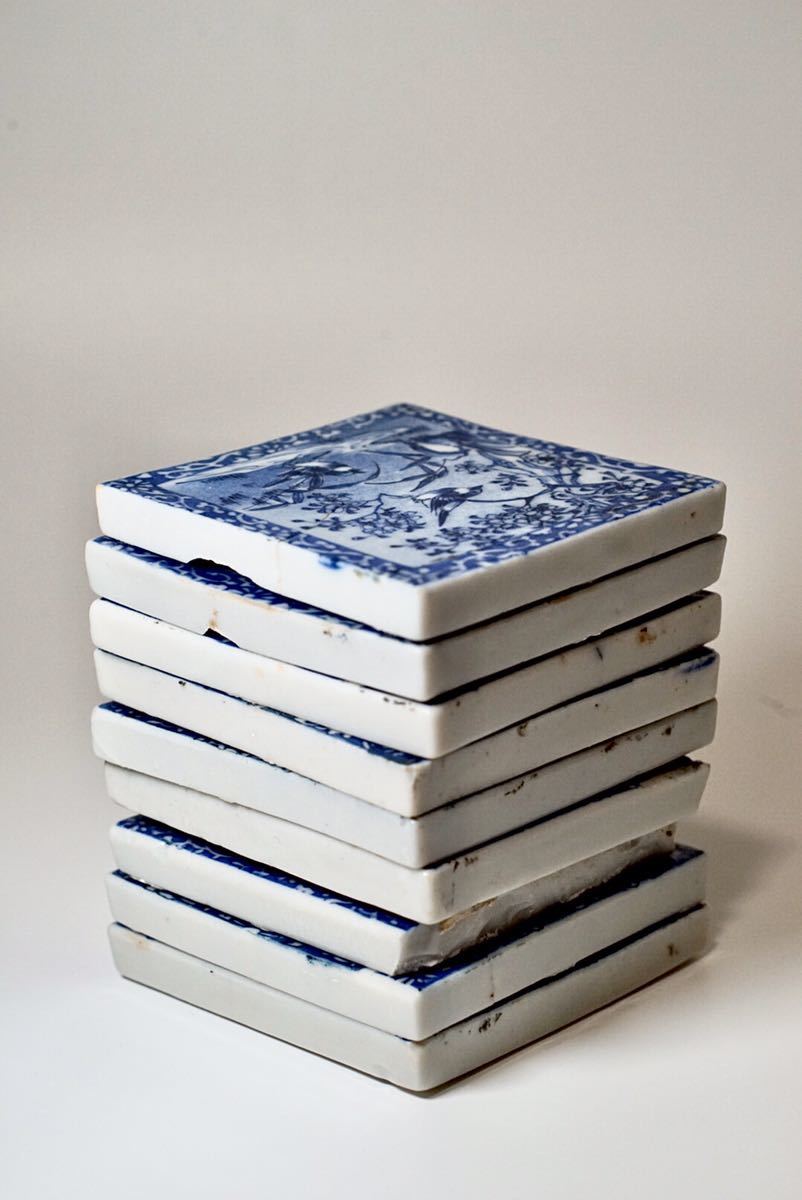 井上延年 明治期瀬戸焼 磁板 磁器タイル 希少 manuscript.ge
