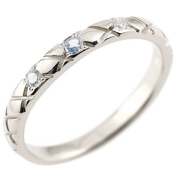 ピンキーリング ダイヤモンド ブルームーンストーン プラチナリング pt900 ストレート チェック柄 6月誕生石 指輪 ダイヤリング 送料無料 