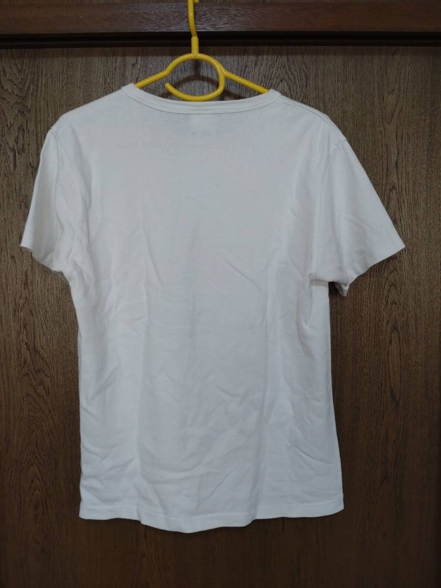 [ used ]Champion short sleeves T-shirt M size white white Champion Logo thick EAST AKRON[ old clothes * used ]