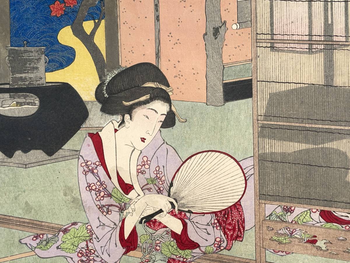 hana_desu15 月百姿 名月や畳の上に松の影 其角 月岡芳年 Yoshitoshi