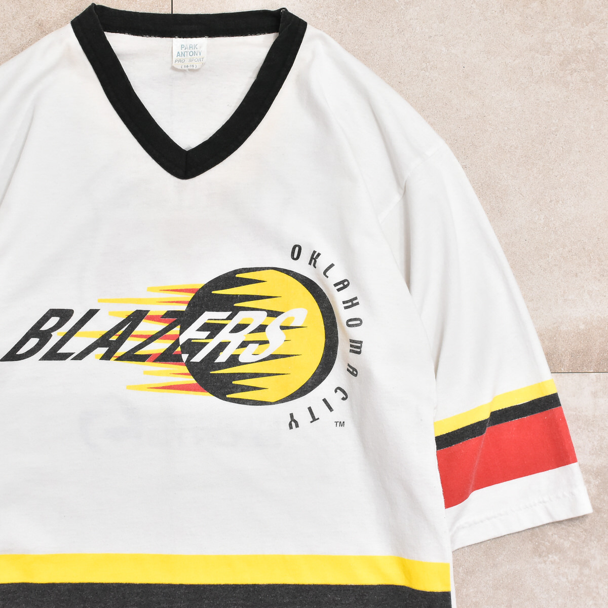 90s USA CHL hockey T-shirtメンズ M相当 90s アメリカ製 CHL オクラホマシティ・ブレイザーズ ホッケーTシャツ 半端_画像1