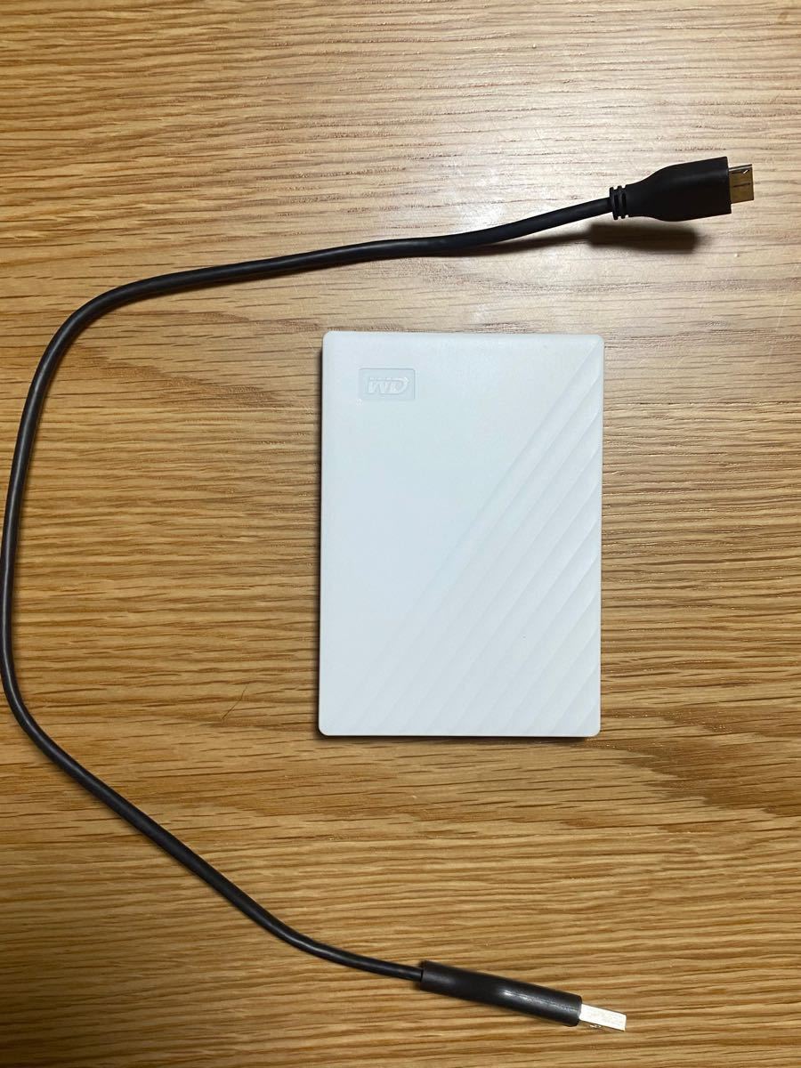 【未使用】WD ポータブルHDD 2TB USB3.0 ホワイト My Passport 暗号化 外付けハードディスク  