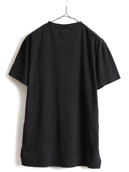 80s USA製 ビンテージ 希少 黒 ■ ADIDAS アディダス プリント 半袖 Tシャツ ( メンズ XL L 程)古着 80年代 シングルステッチ トレフォイル_画像5