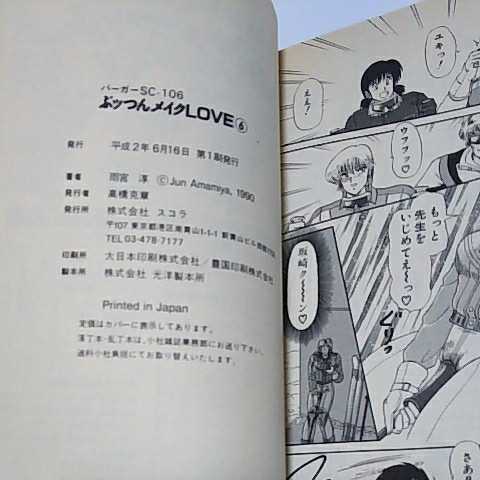 ぷッつんメイクLOVE 6巻(初版本) 雨宮 淳 バーガーSC スコラ ぷッつんメイクLOVE 6巻(初版本) 雨宮 淳 バーガーSC スコラ