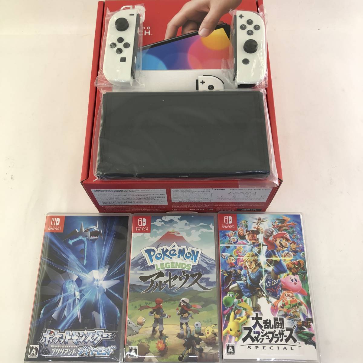 1円~【動作確認済】Nintendo SWITCH有機ELモデル+ソフト3本セット