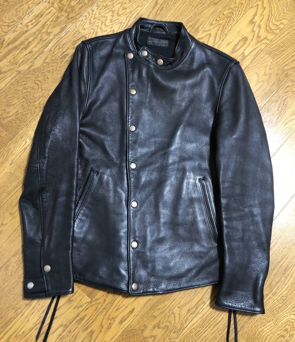  beautiful goods *[FAR EASTERN ENTHUSIAST] special order THE GREAT SMOKY Dias gold Rider's leather jacket deer leather S black FEE F.E.E