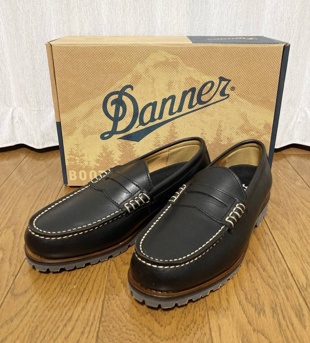 未使用☆[Danner] D216901M RUGGED LOAFER CS BK ローファー レザーシューズ ブラック ビブラムソール US7 25 ダナー_画像1