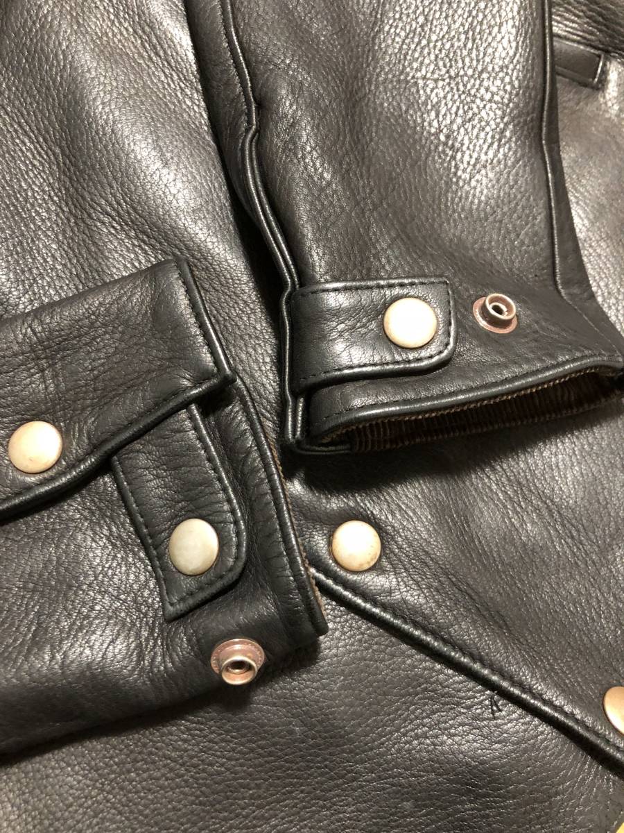  beautiful goods *[FAR EASTERN ENTHUSIAST] special order THE GREAT SMOKY Dias gold Rider's leather jacket deer leather S black FEE F.E.E