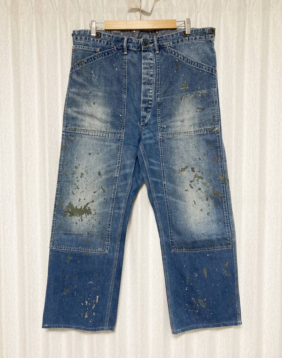 美品☆[RRL] ROBERTSON CARPENTER JEAN ロバートソン カーペンター インディゴ ペインターデニムパンツ 38 ダブルアールエル