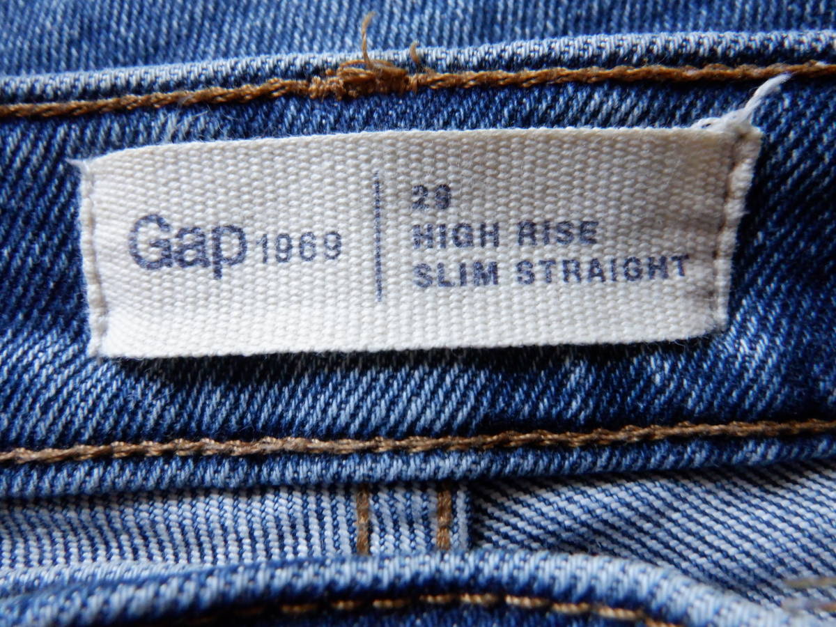 GAP 1969 Gap HIGH RISE SLIM STRAIGHT blue jeans waist 80-82cm length of the legs 71cm