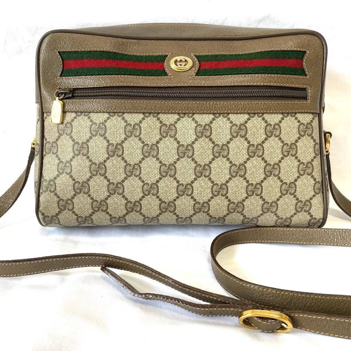 美品】GUCCI オールド グッチ GG ショルダーバッグ シェリーライン PVC