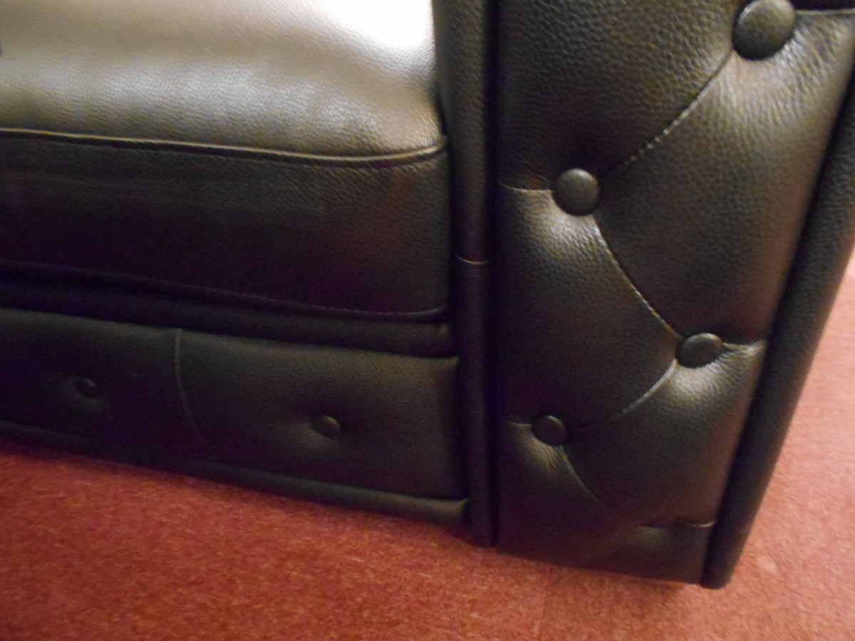  antique style ba lock style gothic style black imitation leather triple sofa gothic style black 3 seater . sofa 