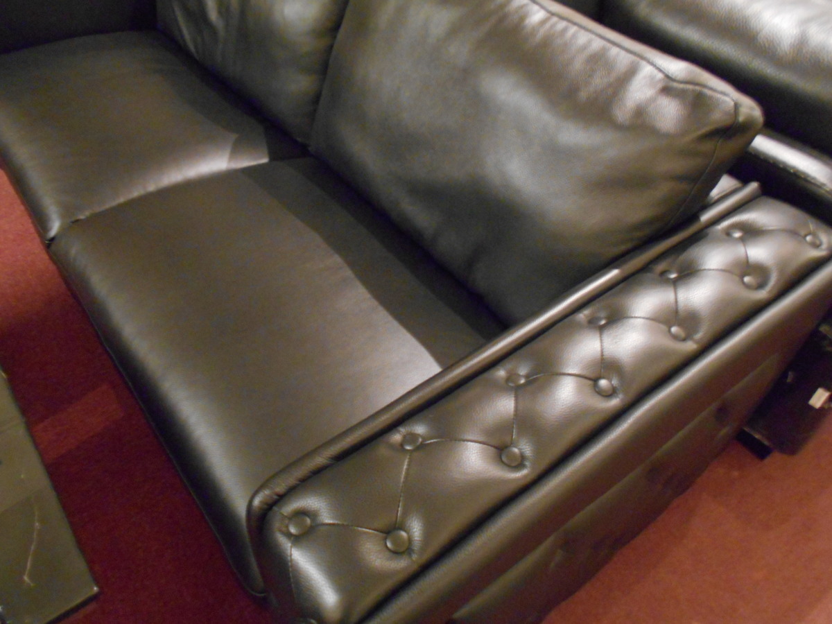  antique style ba lock style gothic style black imitation leather triple sofa gothic style black 3 seater . sofa 