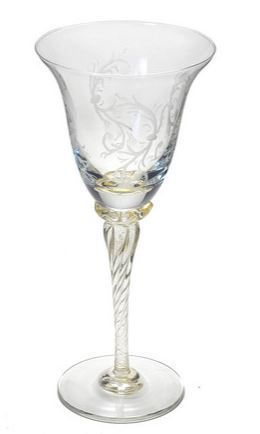 イタリア製 ワイングラス ベネチアングラス 240ml エッチング ムラノガラス ヴェネツィアングラス