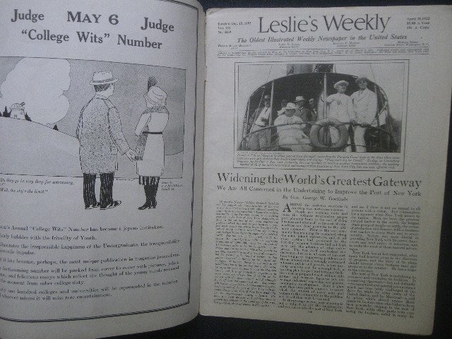 100年前 Leslie's Weekly 1922年 フランク・レスリー 挿絵新聞 ジョージ・ワシントン・ゲーソルズ/アーサー・ダヴ Arthur Garfield Dove_画像3