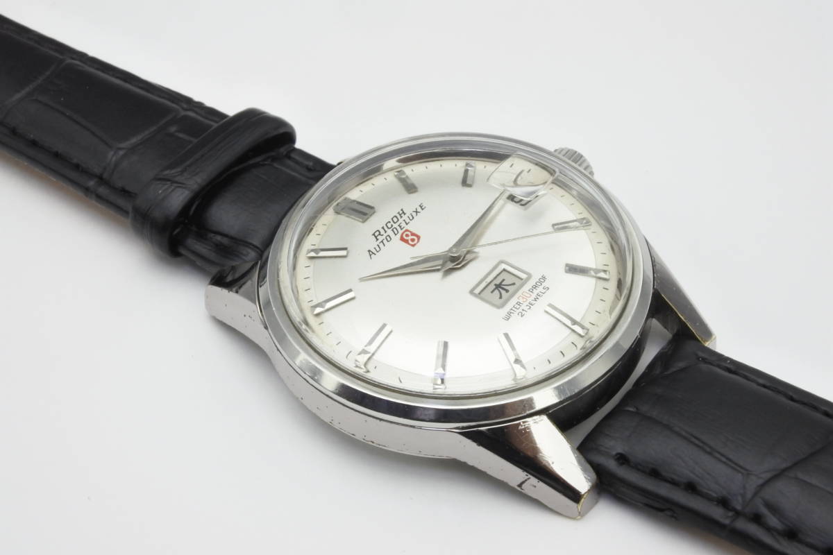 ☆人気モデル　１９６０年代　リコー RICOH AUTO DELUXE　8 ２１石 自動巻紳士腕時計　お洒落逸品_画像8