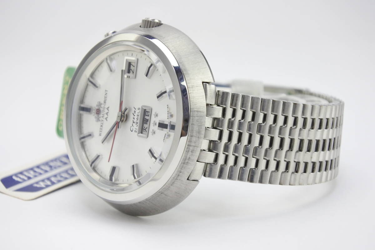  чудо не использовался товар * 1970 годы ORIENT 3A 3 звезда Crystal 21 камень самозаводящиеся часы джентльмен наручные часы с биркой неиспользуемый товар 