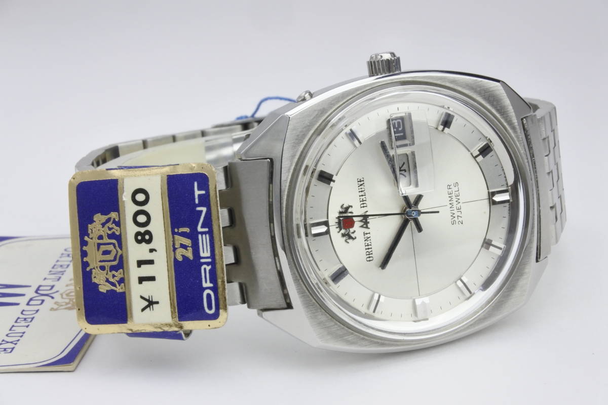 ☆☆☆奇跡未使用品 1970年代 ORIENT AAA DELUXE SWIMMER ２７石 自動巻紳士腕時計 タグ付き デッドストック_画像4