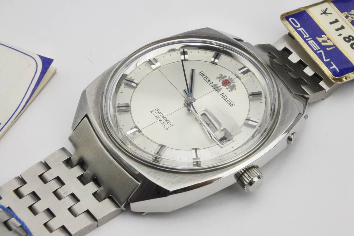 ☆☆☆奇跡未使用品 1970年代 ORIENT AAA DELUXE SWIMMER ２７石 自動巻紳士腕時計 タグ付き デッドストック_画像9