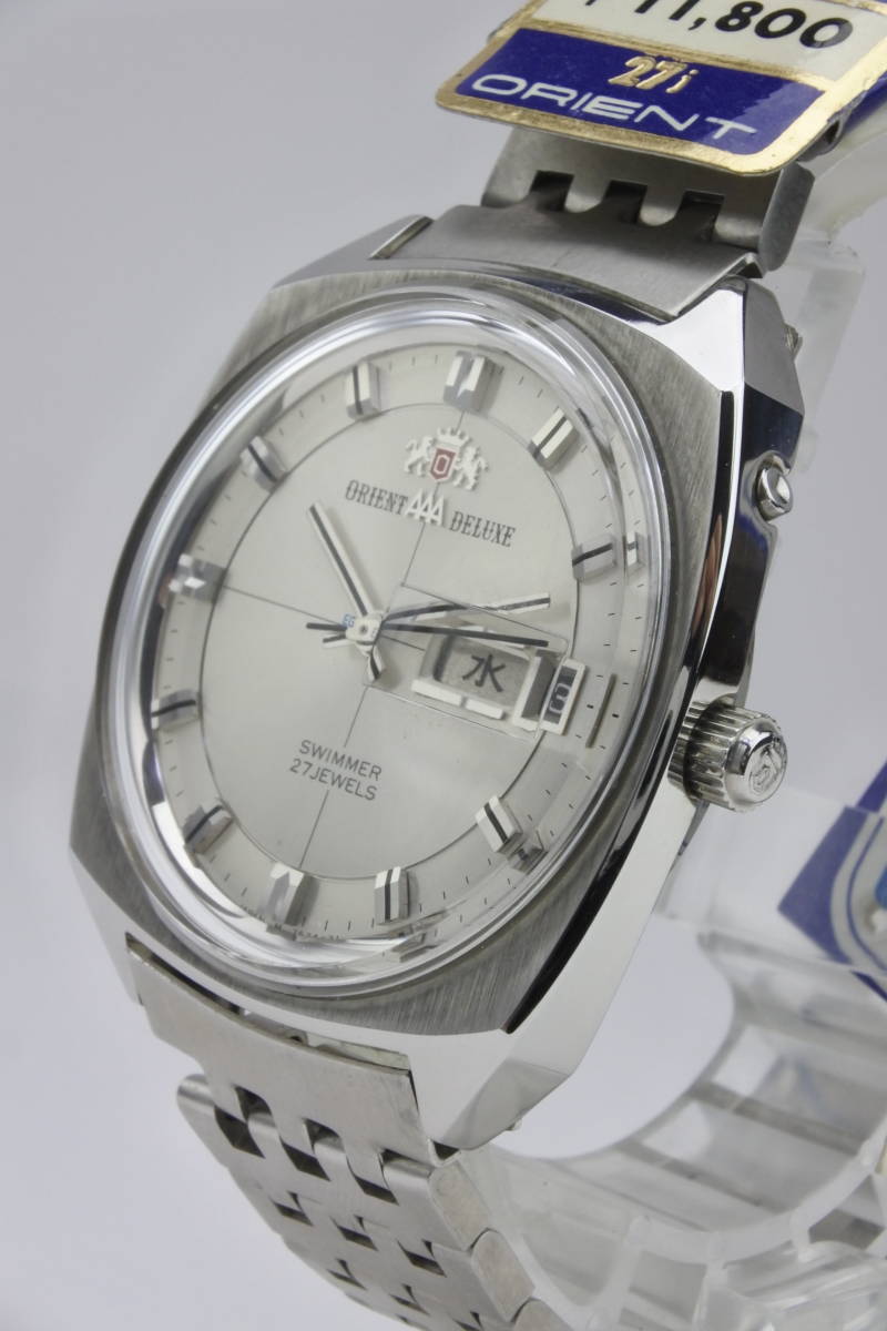 ☆☆☆奇跡未使用品 1970年代 ORIENT AAA DELUXE SWIMMER ２７石 自動巻紳士腕時計 タグ付き デッドストック_画像2