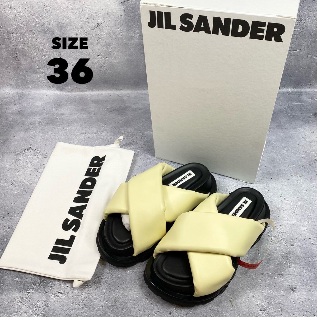 通販の人気商品 JILSANDER ジルサンダー 正規品フラットシューズ 白サイズ36