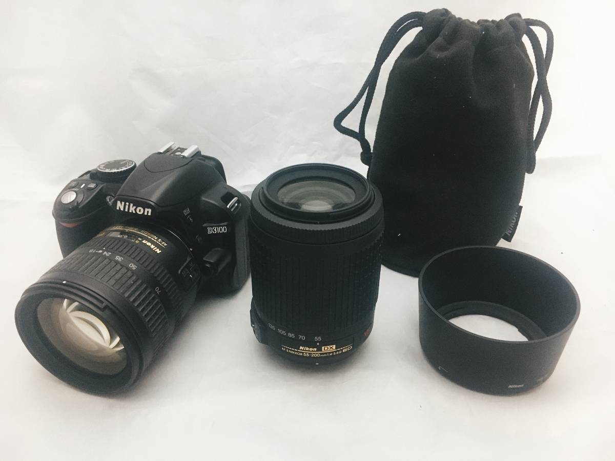 人気!ニコン D3100 18-70mm 55-200mm レンズセット デジタル一眼レフ