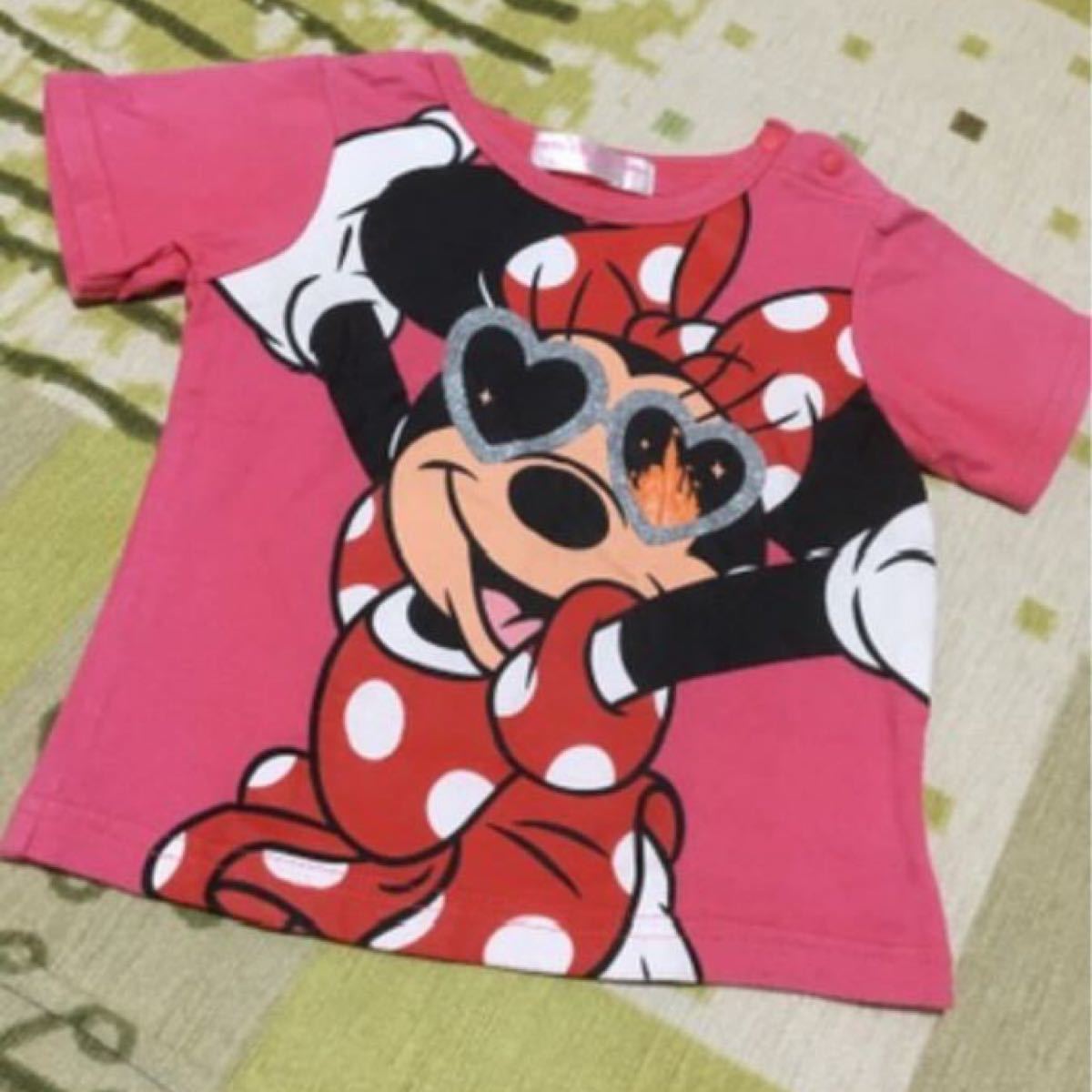 ★週末限定セール価格★ Disney ディズニーリゾート♪ ミニーちゃんTシャツ☆80cm ピンク色 ミッキーマウス 半袖Tシャツ