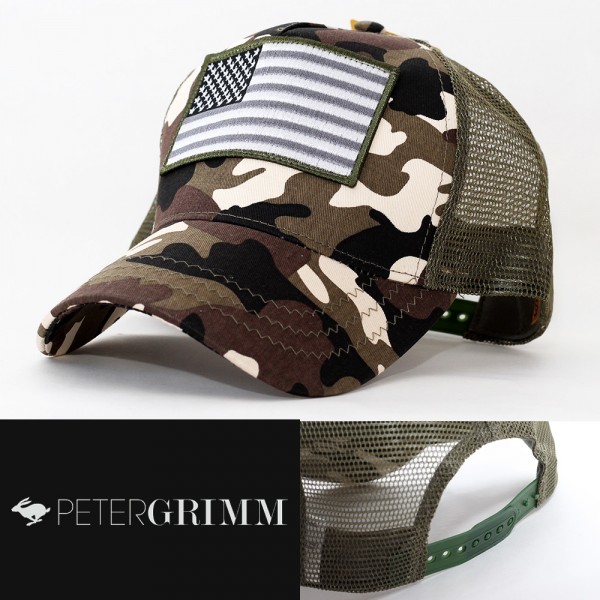 メッシュキャップ 帽子 メンズ Peter Grimm ピーターグリム Covert カモフラ GCC1002-CMO アメリカブランド USA 星条旗 カリフォルニア