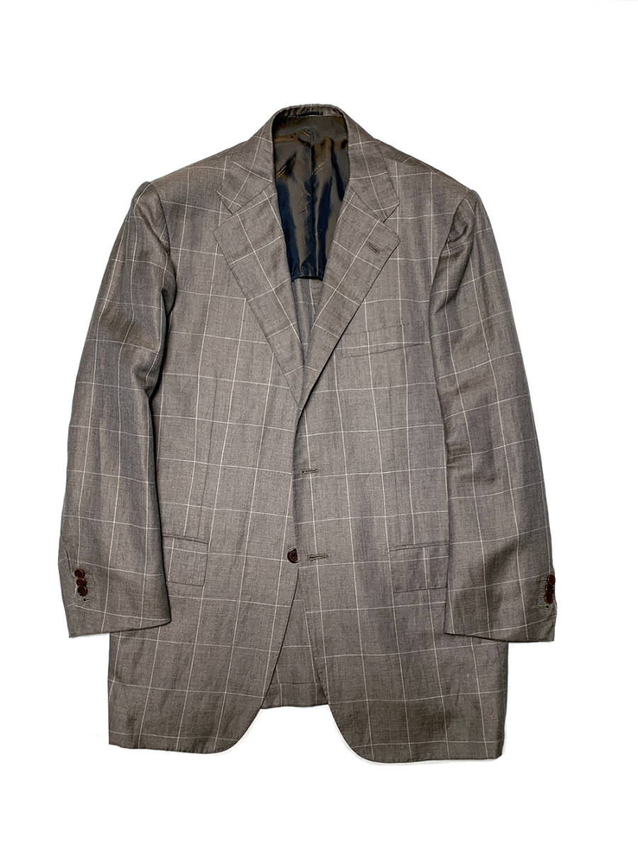 極上美品 KITON キトン カシミヤ リネン テーラードジャケット 3B-