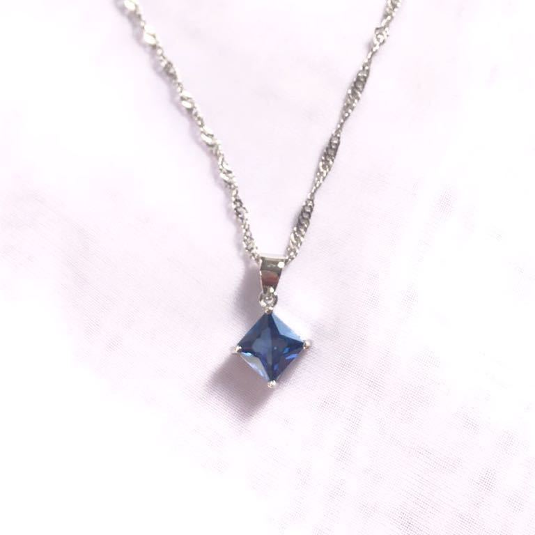新品 AAA 7mm CZ サファイア サファイアネックレス シルバー925 の定番から人気の限定 シルバーネックレス サファイア付 ネックレス