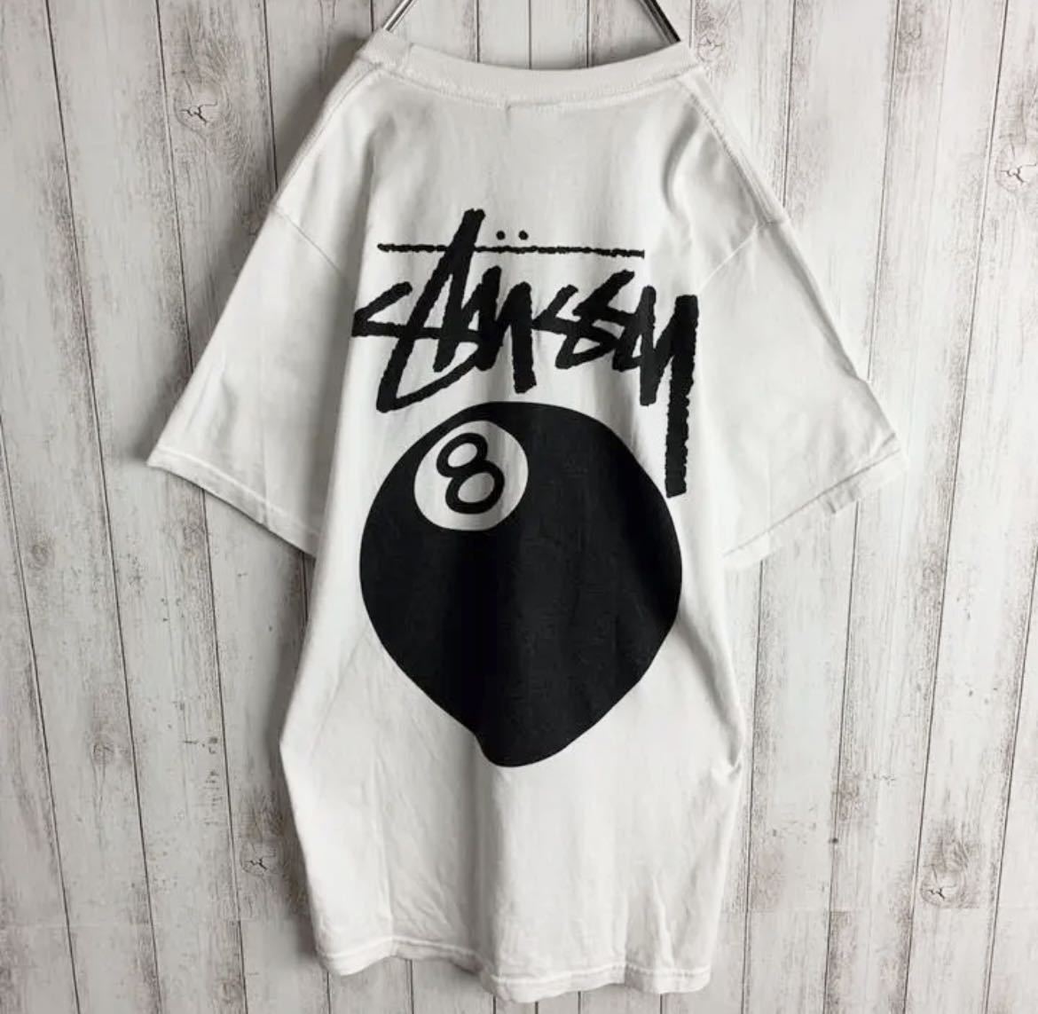 stussy ステューシー 半袖 Tシャツ 8ボール メンズ レディース L Tee エイトボール ホワイト