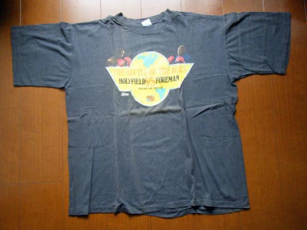 希少！ビンテージ　８０’ｓ　古着★１９９１年　ＵＳＡ製　ホリフィールド　ＶＳ　フォアマン　ビンテージ　ＶＩＮＴＡＧＥ　Ｔシャツ_☆シンプルなデザイン！