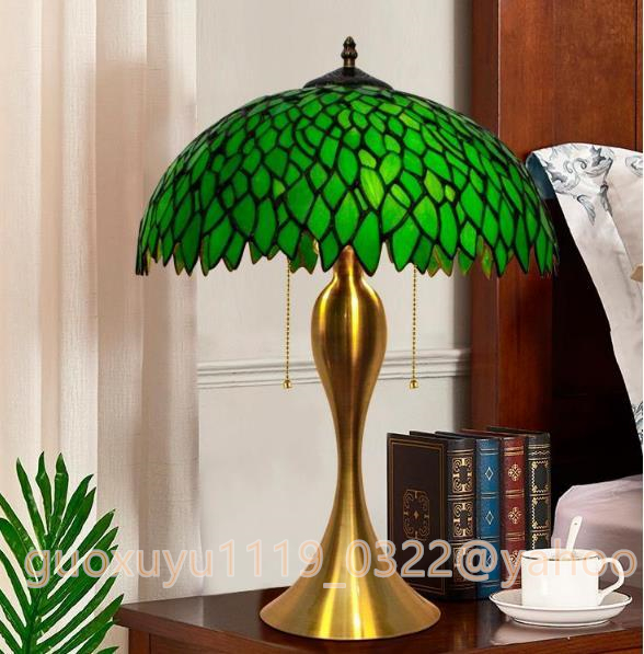  popular recommendation ** feeling of luxury overflow Tiffany stained glass lamp table light . green. feather * glass interior stand light 