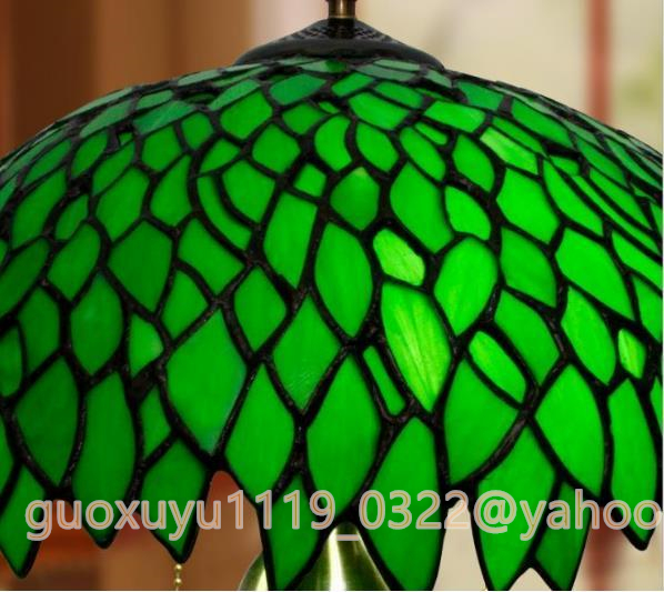  popular recommendation ** feeling of luxury overflow Tiffany stained glass lamp table light . green. feather * glass interior stand light 