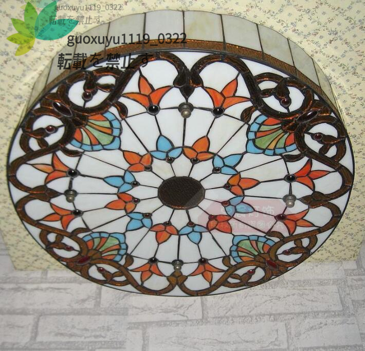 [ interior art ] great popularity * beautiful goods stained glass pendant light gorgeous ceiling lighting stained glass lamp glass . handicraft 