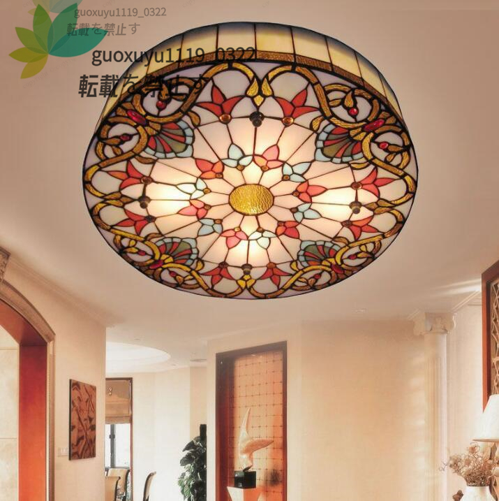 [ interior art ] great popularity * beautiful goods stained glass pendant light gorgeous ceiling lighting stained glass lamp glass . handicraft 