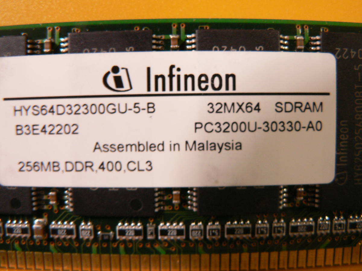送料最安 94円～ MEM01：DOS/VデスクトップPC用メモリー 256MB SDRAM-DDR ２種類 Infineon/hynix　5枚バラ売り_01：Infineon