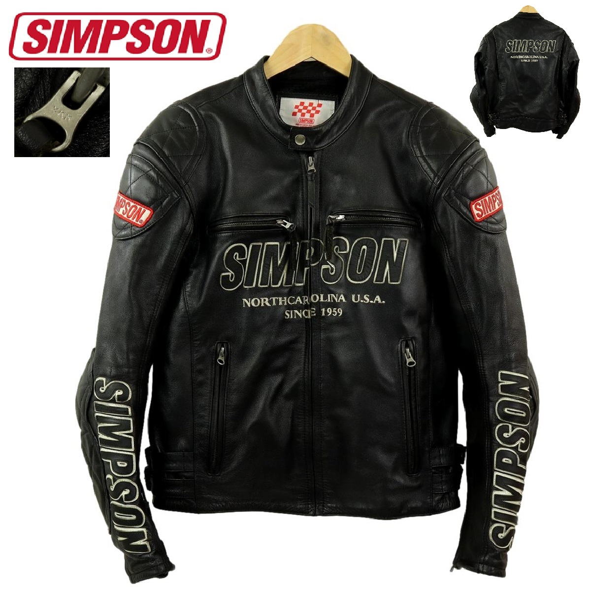 S2304】【美品】SIMPSON シンプソン バイクウエア シングルライダース