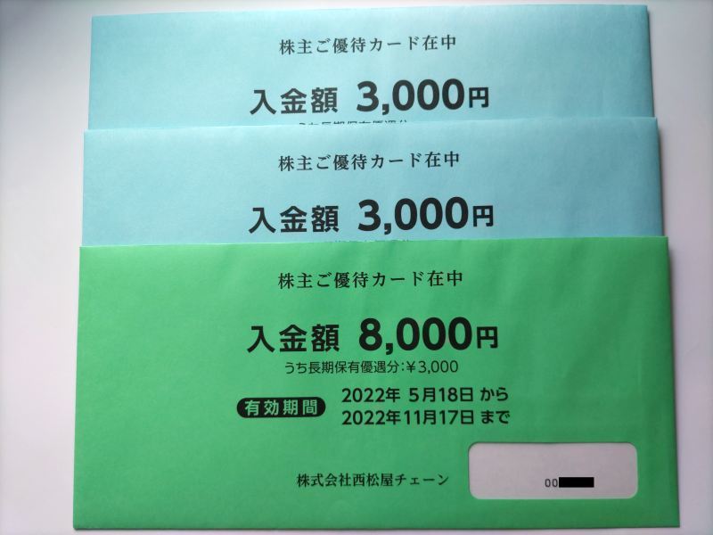 ◇ネコポス送料無料◇ 西松屋チェーン 株主優待券 株主優待カード