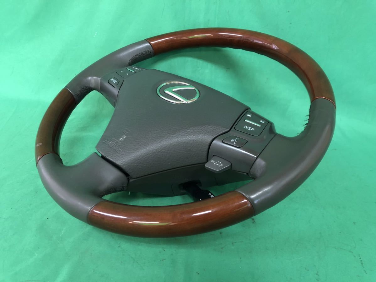 MM006 中古 レクサス LEXUS UZS190 GS430 平成18年12月 純正 ステアリング ホイール ハンドル ウッドコンビ 本体 ホーンパッド 動作保証_画像3