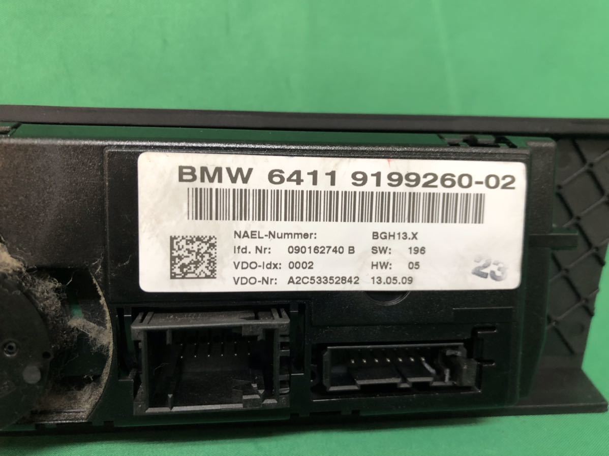 MM128 中古 BMW VB25 3シリーズ 325i 純正 エアコン A/C スイッチ 操作パネル 温度調節 動作保証 6411 9199260-20_画像9