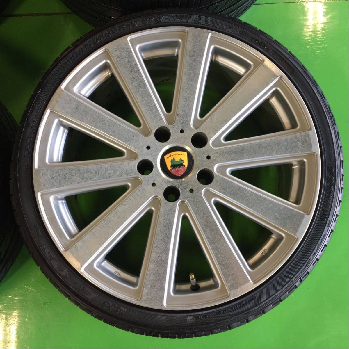 NA450 中古 レクサス用 19インチ ホイール 19×8.5J +15 PCD 120 タイヤ 235/35R19 4本 セット【レクサスLS460】_画像5