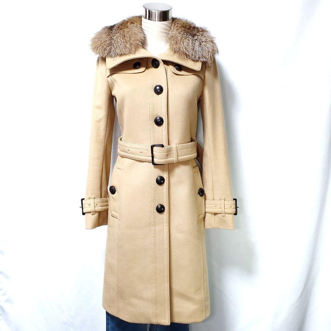BURBERRY LONDON バーバリーロンドン フォックス襟 コート 36(約S