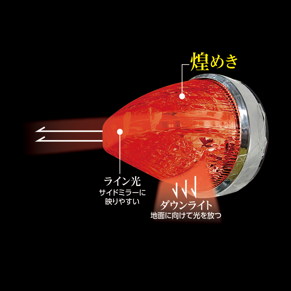 CE-183 10個　レッド　ファルコンマーカー　一文字　LEDマーカー　3種の光を放つ　12/24V　ヤック　レトロ　デコトラ トラックショップASC_画像8