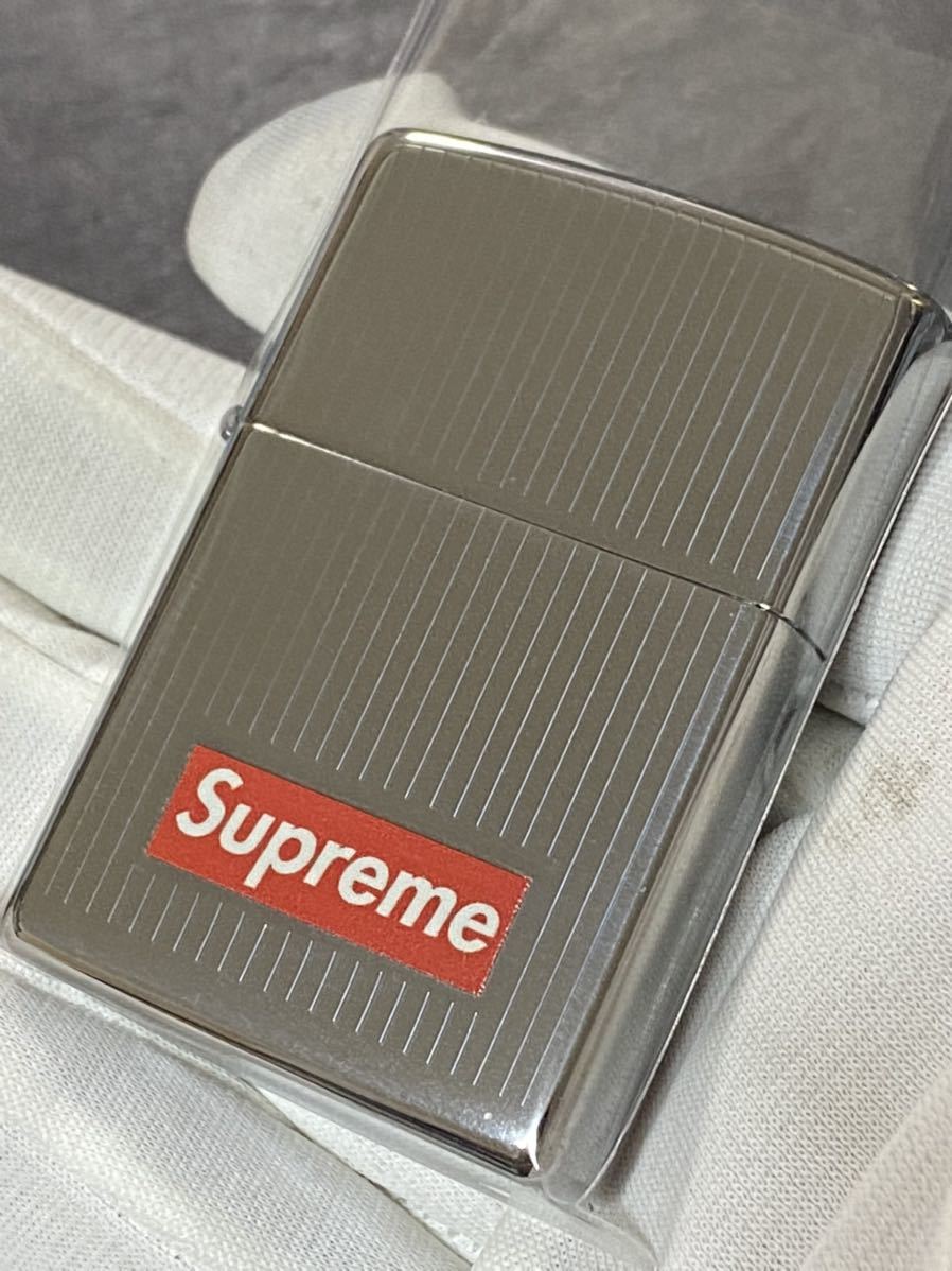 クーポン利用&送料無料 zippo シュプリーム ストライプ 両面加工 希少