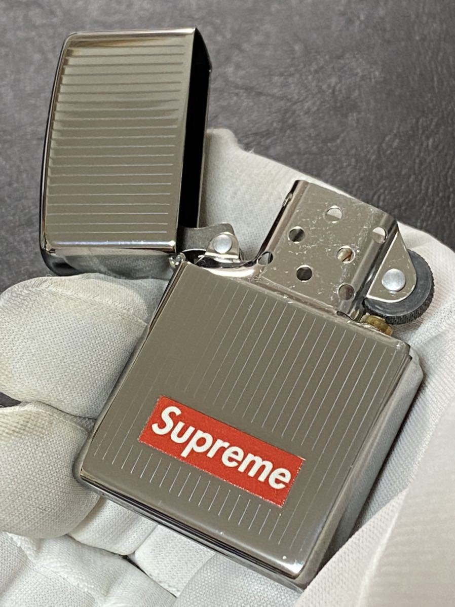 クーポン利用&送料無料 zippo シュプリーム ストライプ 両面加工 希少