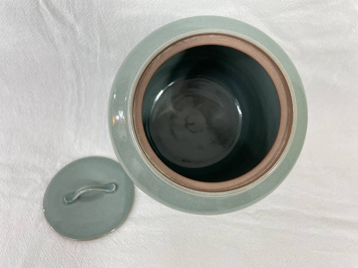 人間文化財】 海剛 柳根瀅 陶磁 高麗青磁 青磁 茶道具 共箱 柳海剛