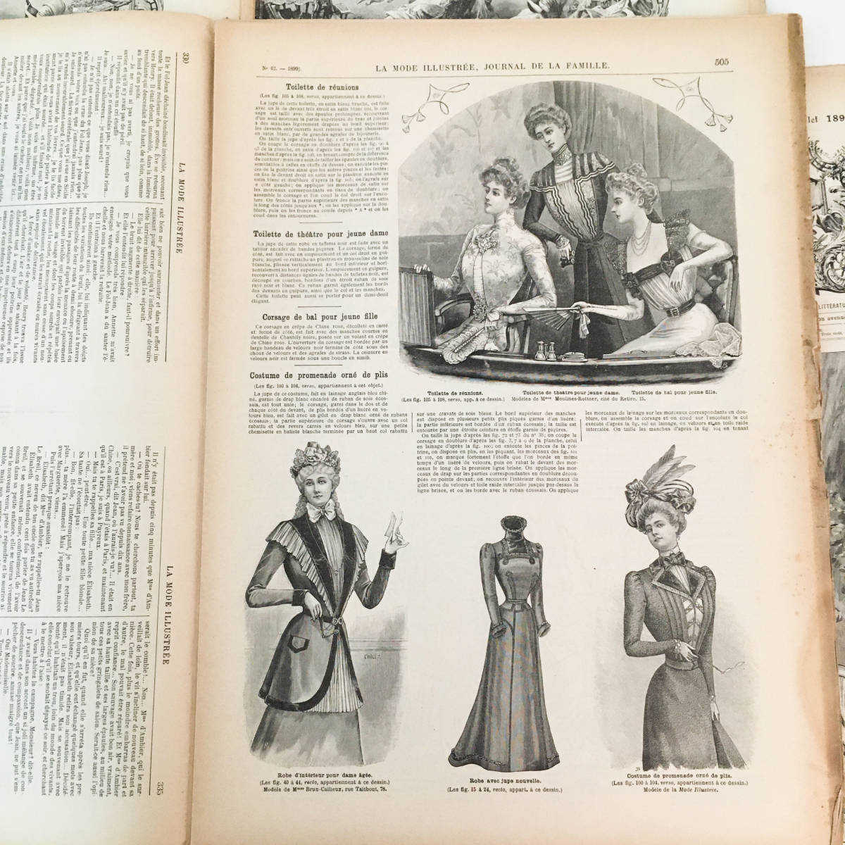 まとめ売り 1899年 大判 5冊子 la mode illustree ラ・モード まとめ売り 1899年 大判 5冊子 la mode illustree ラ・モード